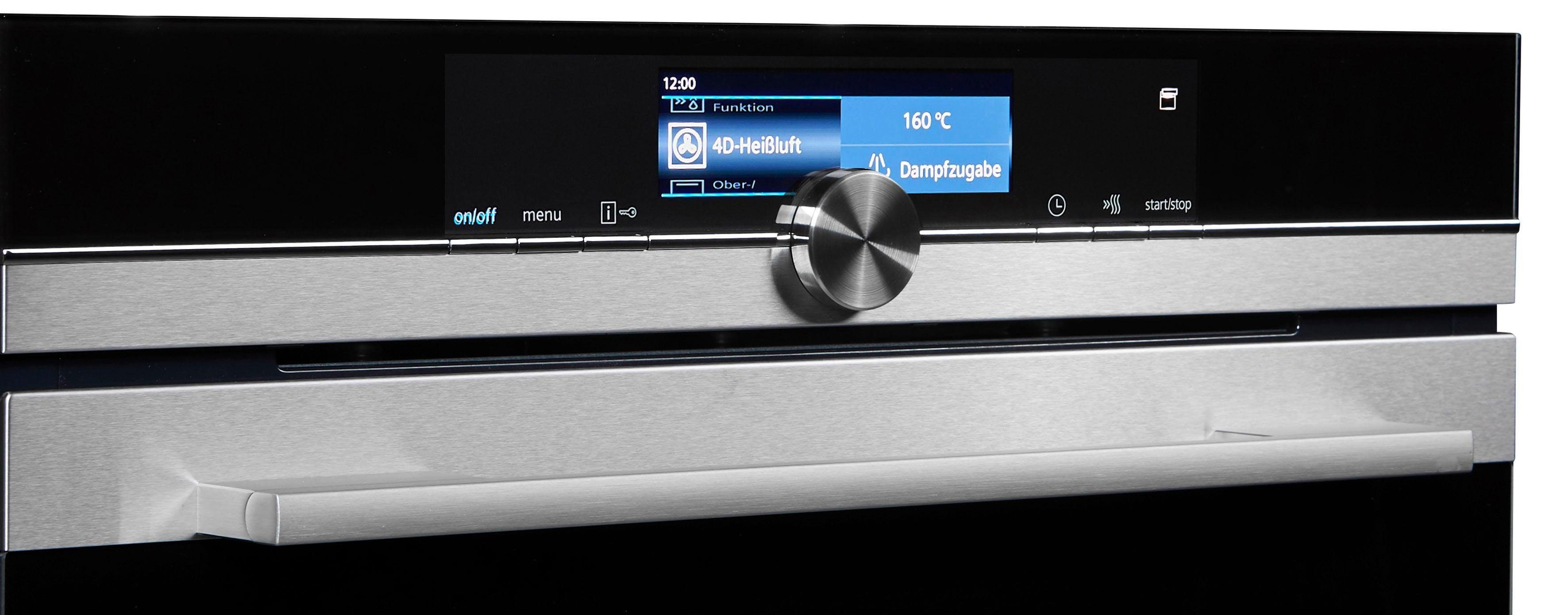 SIEMENS Dampfbackofen HS658GXS7, mit 3-fach-Teleskopauszug, ecoClean Plus