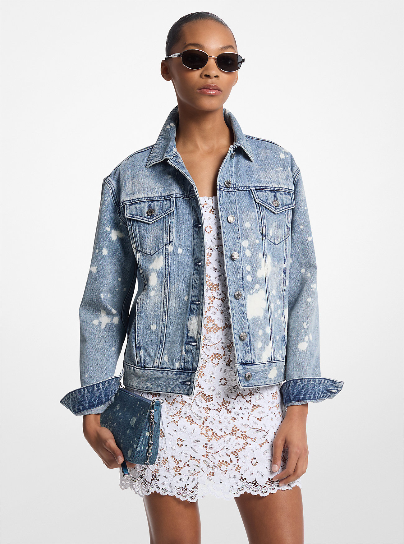 Håndsprutet denim truckerjakke – UNION WASH