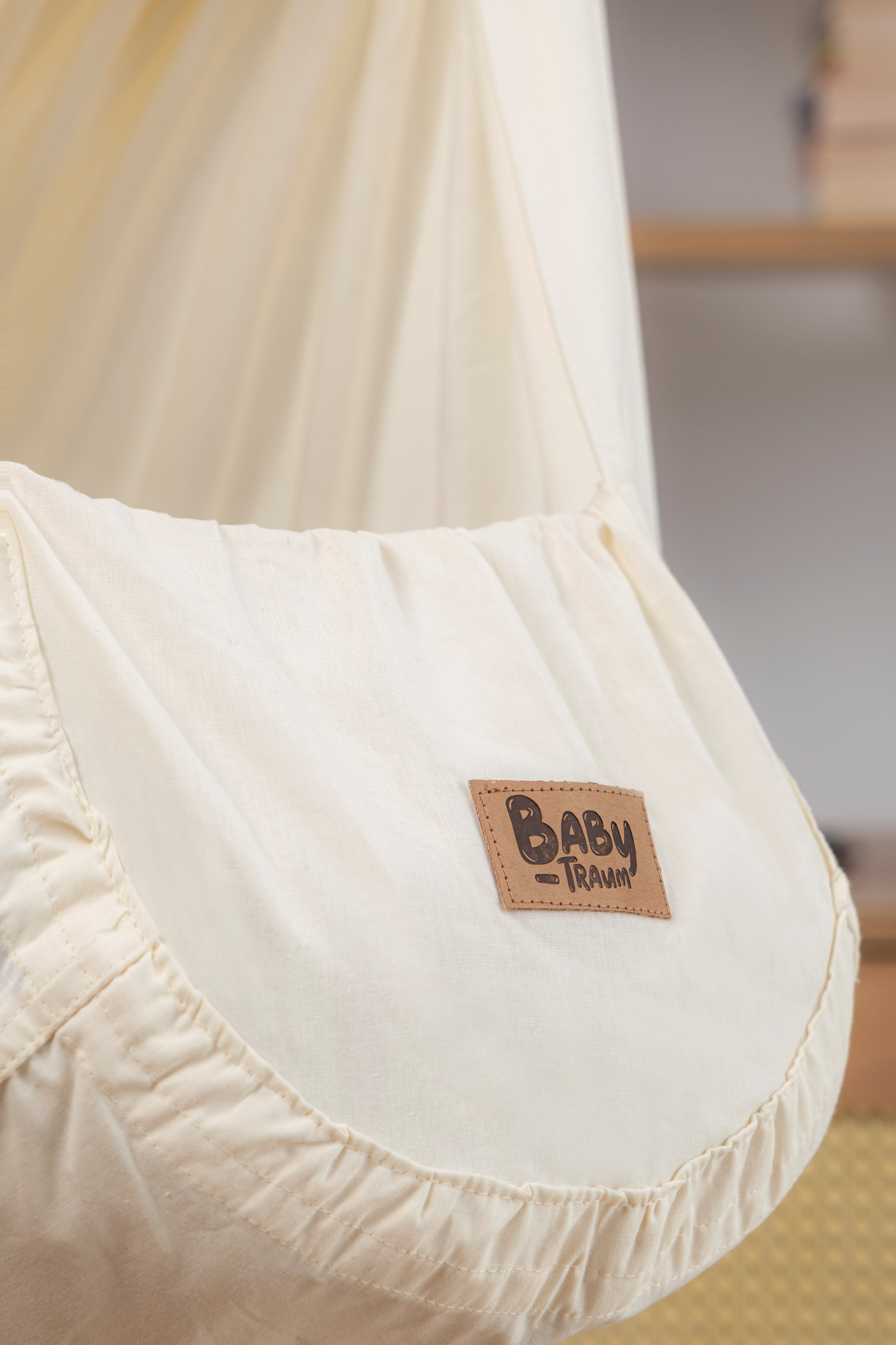 Teppich-Traum Federwippe Baby-Traum FEDERWIEGE Baby Hängematte, 0-15 kg, Komplettset - beige