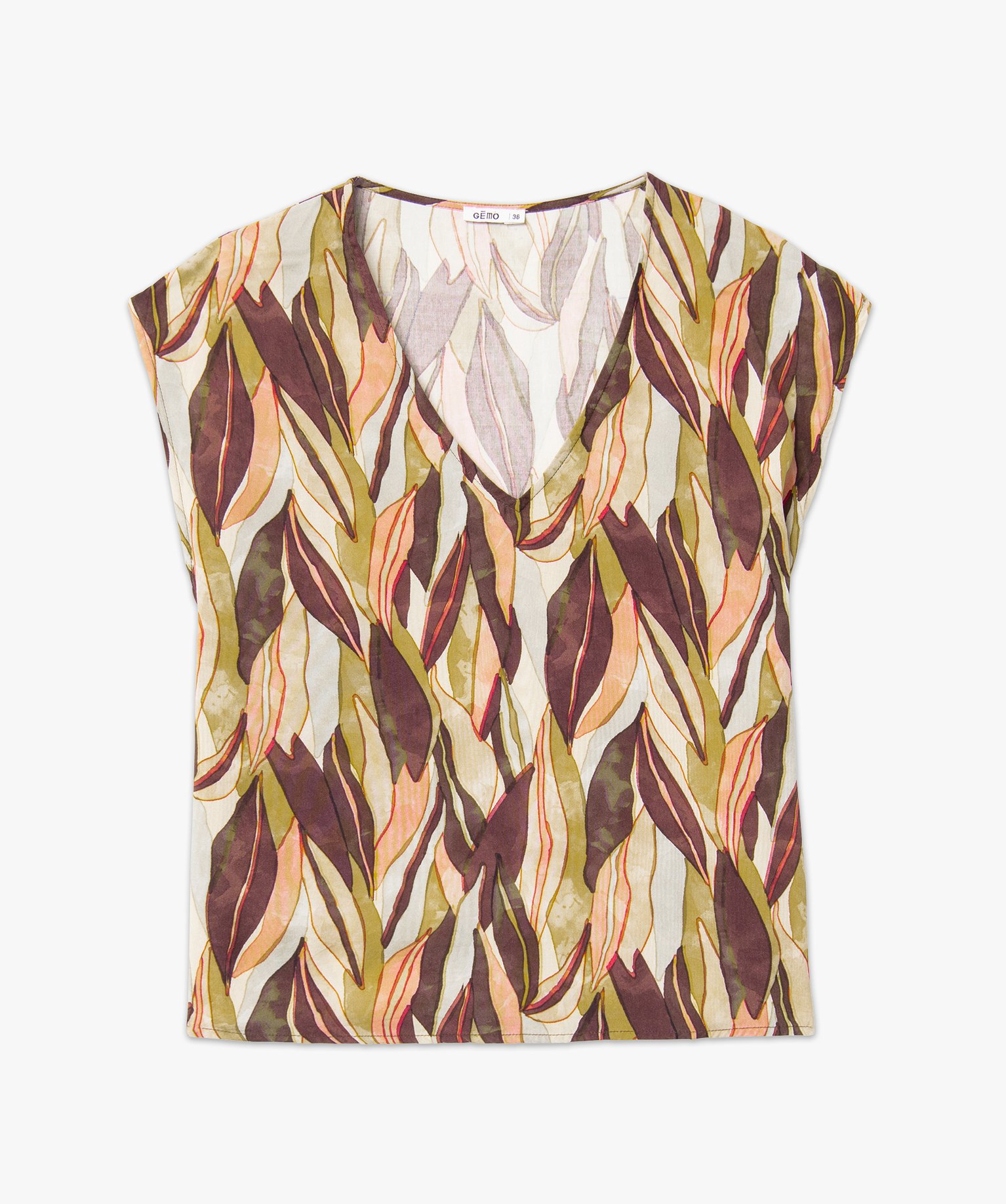 Blouse imprimée sans manches femme imprime | GEMO