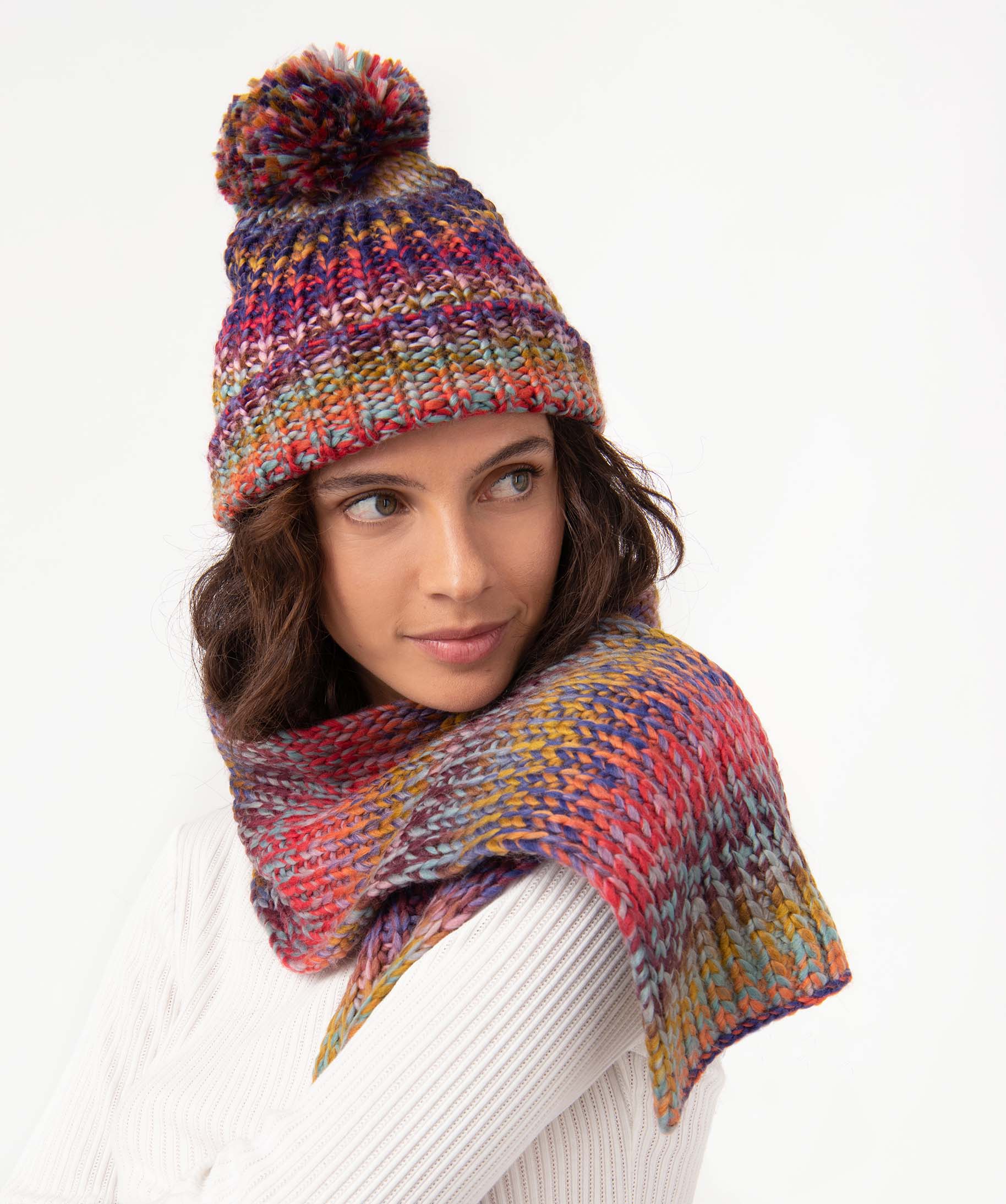 Echarpe femme en maille épaisse multicolore multicolore | GEMO