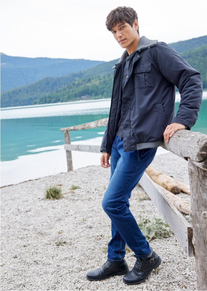 Regular Fit Sweat-Schlupfjeans, Tapered
