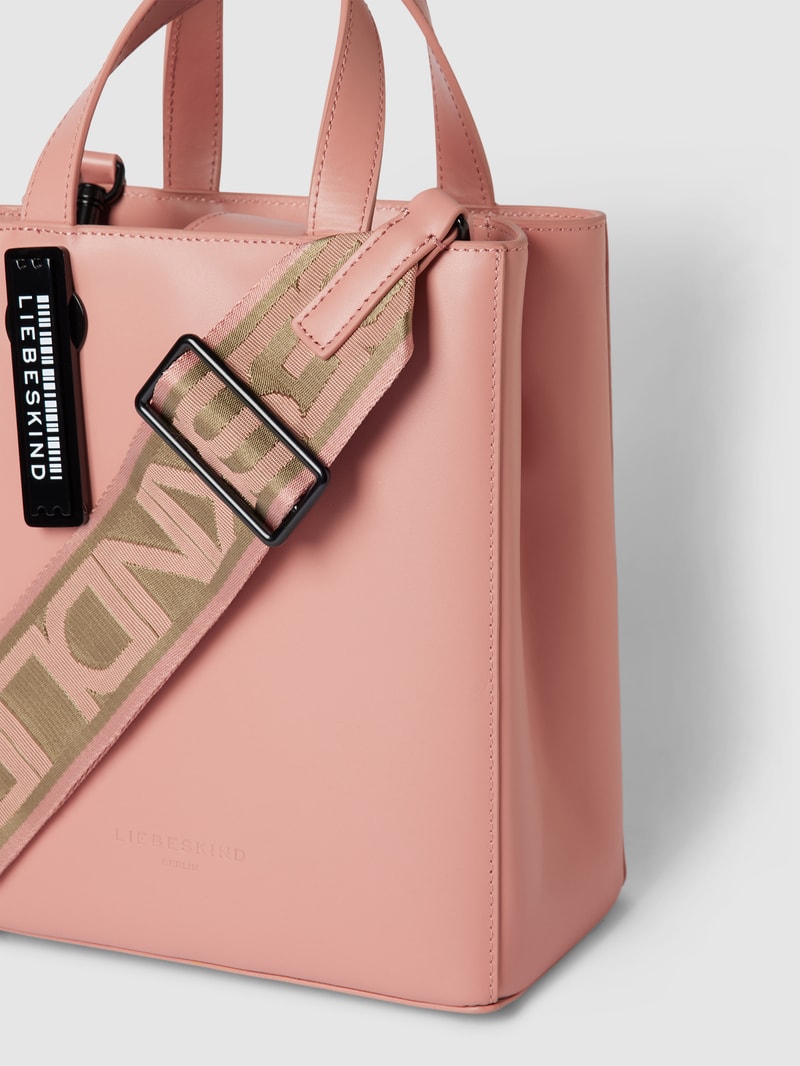 Tote Bag mit Label-Applikation Modell 'Paper' in rosé