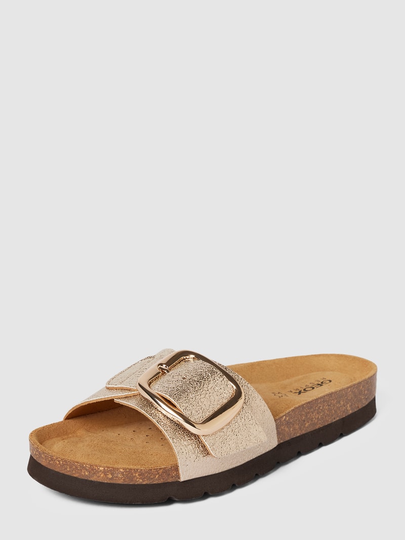 Slides im Metallic-Look Modell 'BRIONIA HIGH' in gold