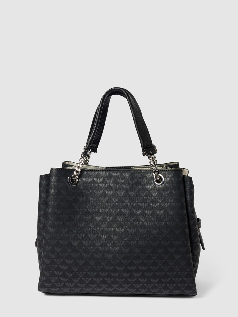 Tote Bag mit Label-Print in schwarz