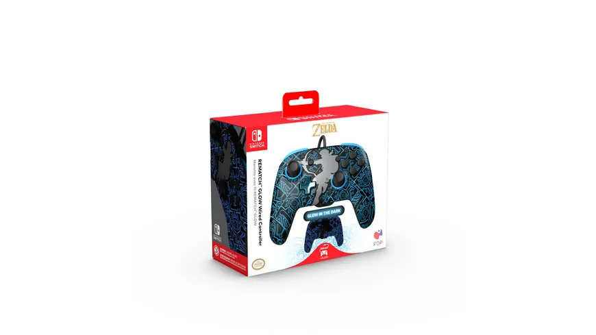 Nintendo Switch Sheikah Shoot Rematch Glow kabelgebundener Controller für Nintendo Switch, Nintendo Switch - OLED Model