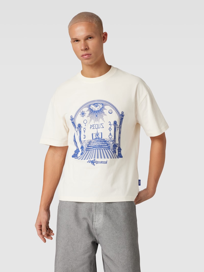 T-Shirt mit Motiv-Print in offwhite