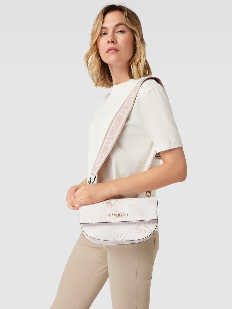 Saddle Bag mit Label-Applikation Modell 'REA' in weiß