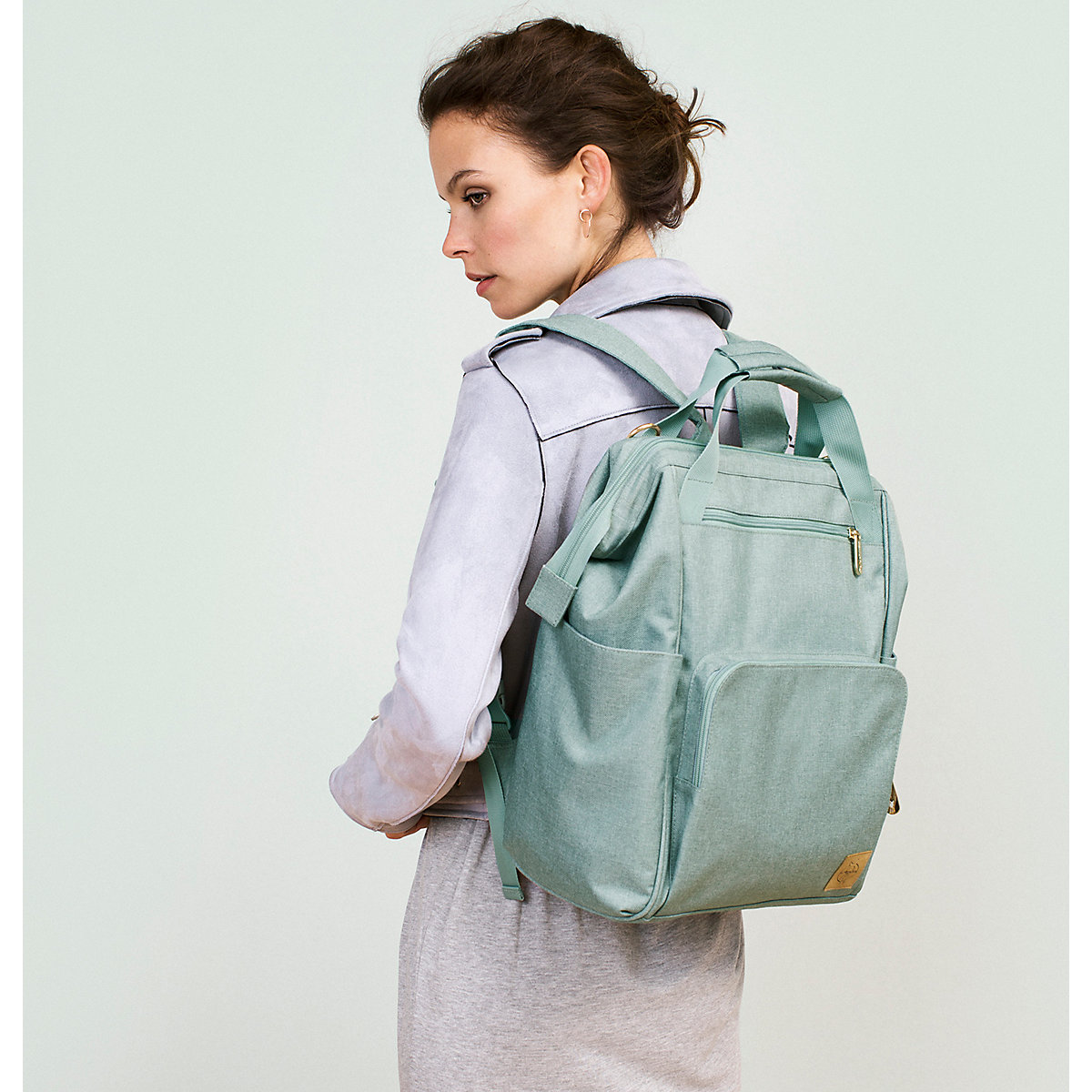 Wickelrucksack Goldie Glam mint, inkl. Zubehör & Wickelunterlage
