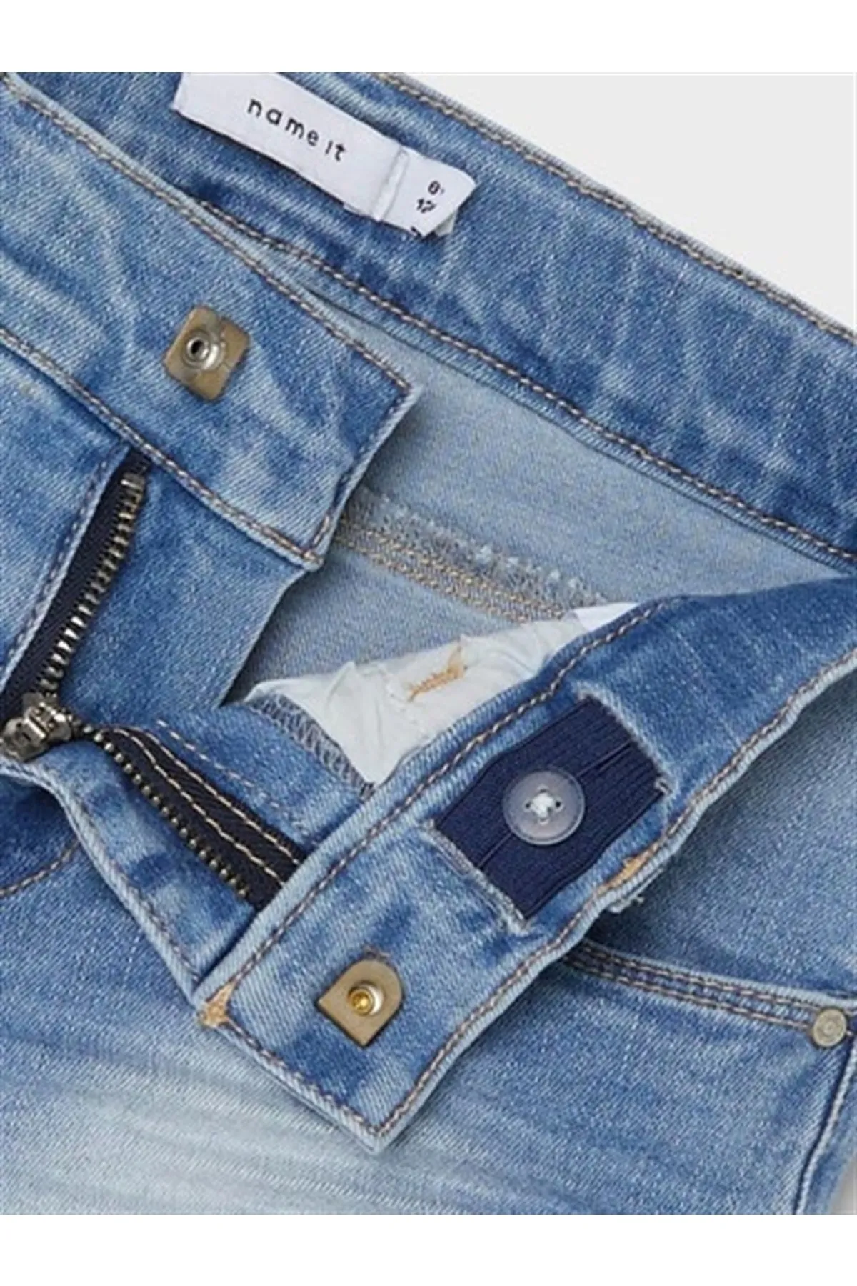 name ıt  Mädchen - Bequeme Jeansshorts mit Spitzendetail