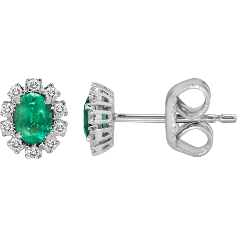 Valeria Boucles d'oreilles à fermoir à poussette 375 Or blanc Boucles d'oreilles