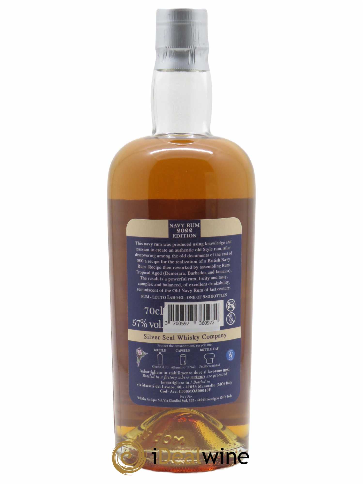 Rhum Silver Seal Old Navy Rum 2022 Edition (70cl)  - Lot de 1 Bouteille