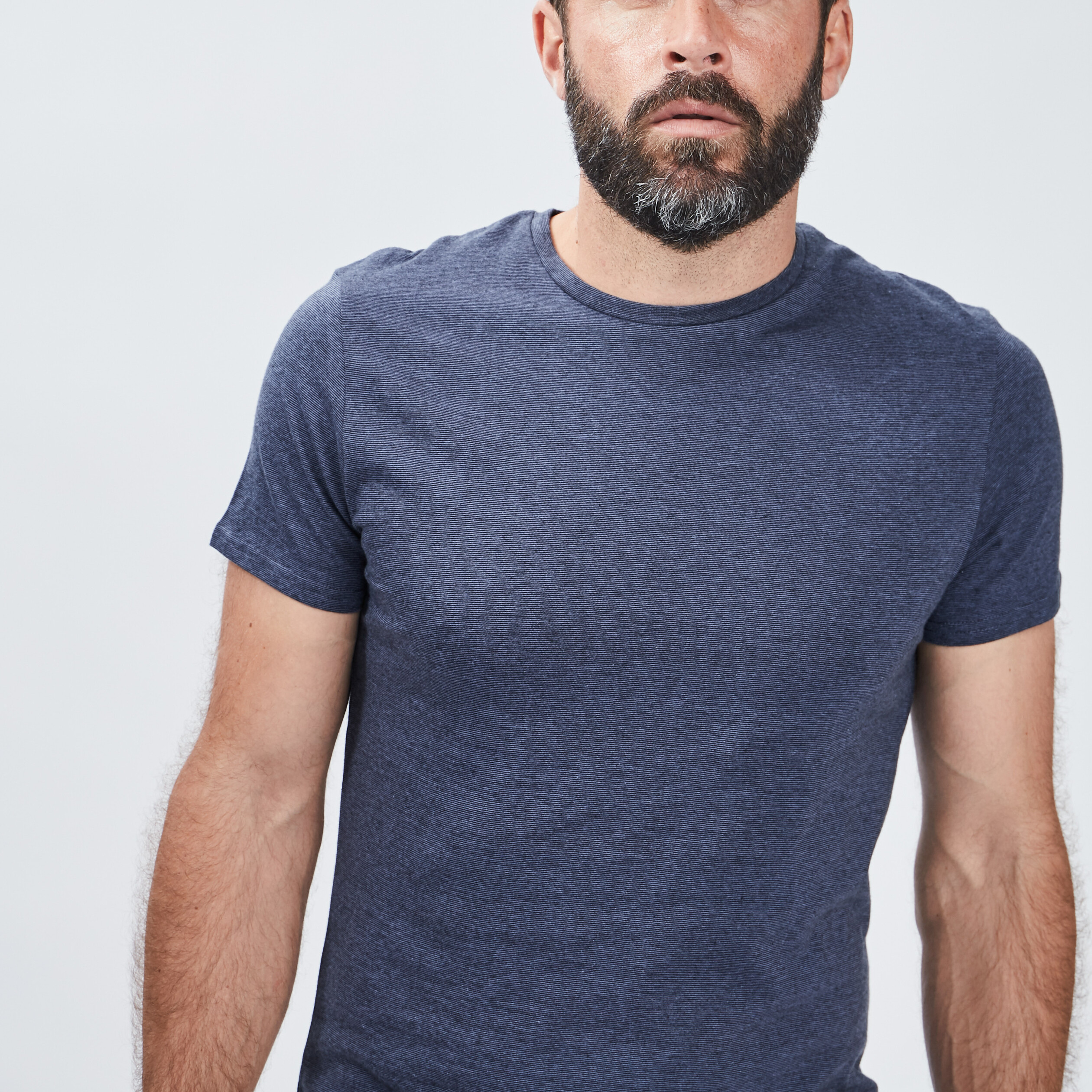 T-shirt coton manches courtes bleu marine homme | La Halle