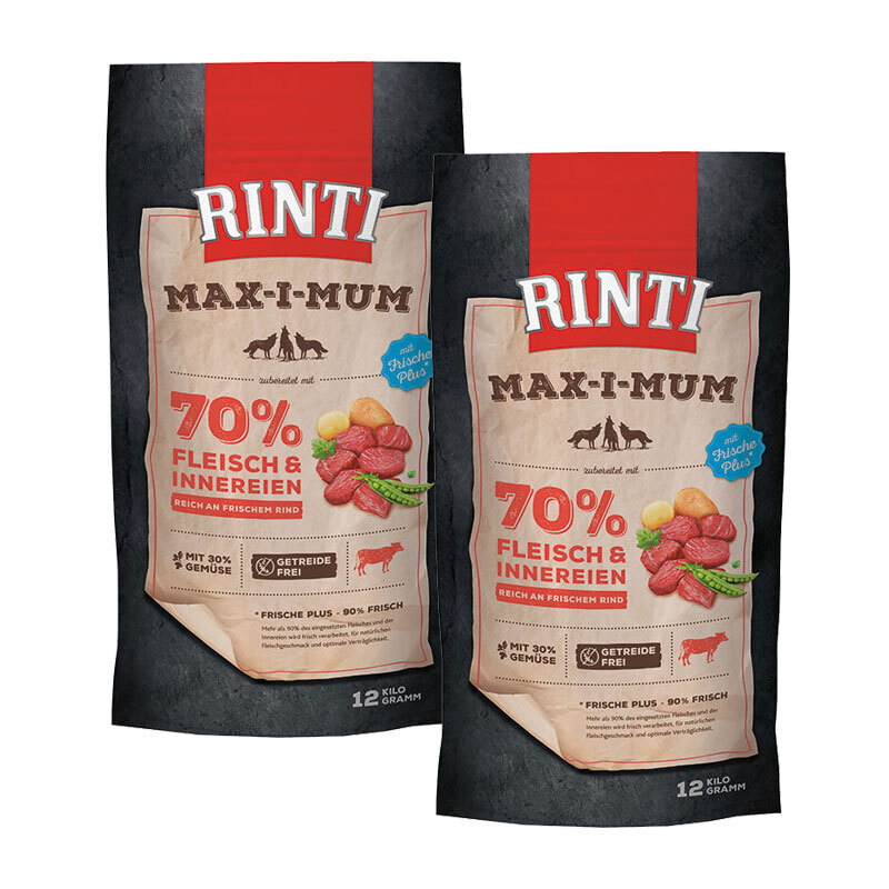 RINTI Hundetrockenfutter RINTI MAX-I-MUM Rind 2x12 kg