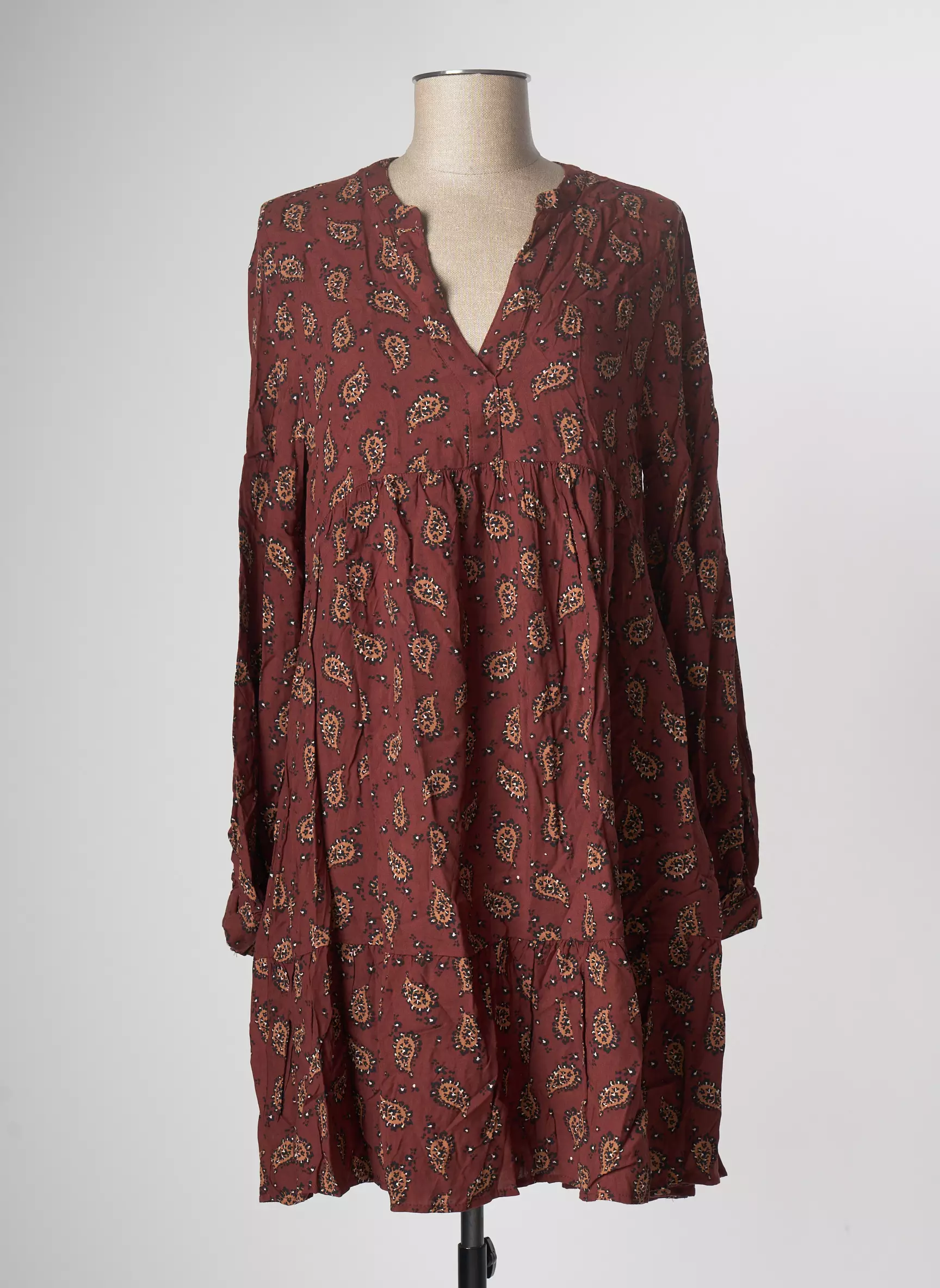 An Ge Robes Mi Longues Femme couleur marron