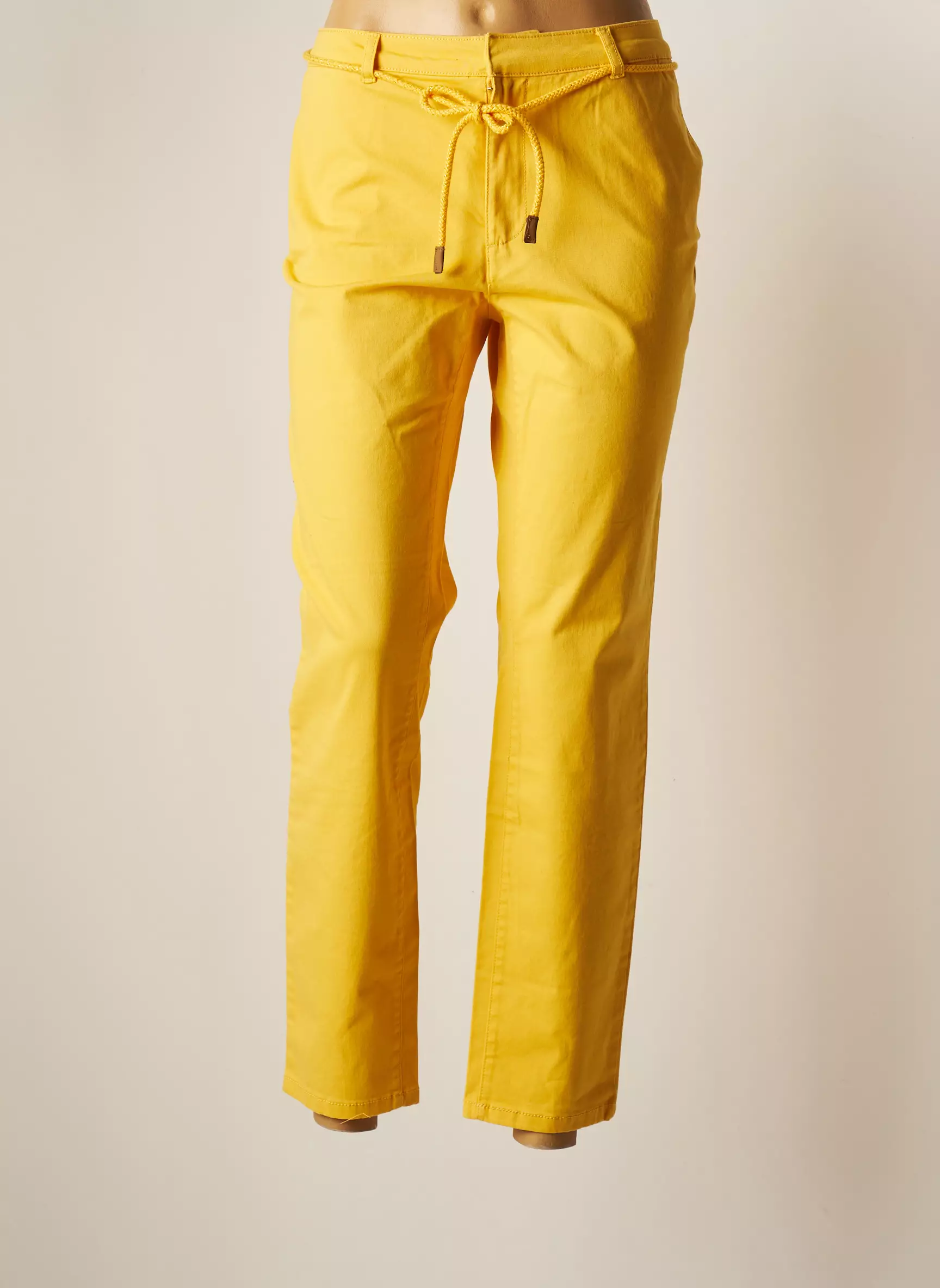 Only Pantalons Chino Femme couleur jaune