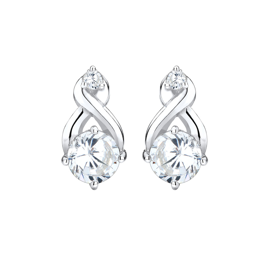Elli Elli Boucles d'Oreilles Infinity Zirkonia Glamour Elegant 925 Silber Boucles d'oreilles