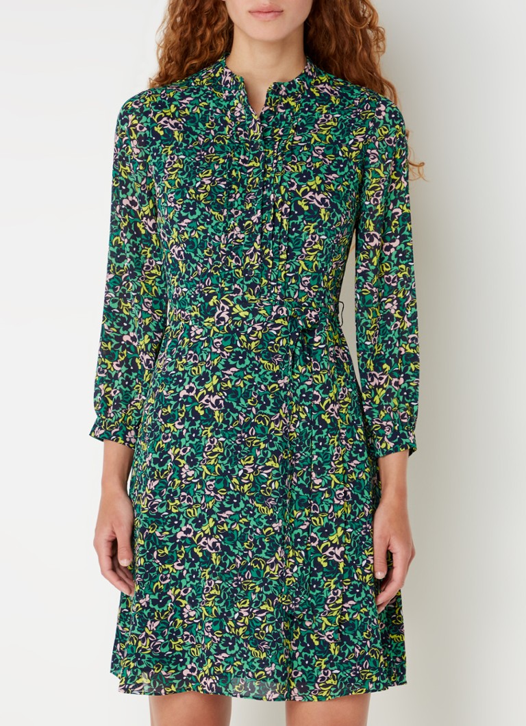 Abito corto a blusa Hobbs con stampa floreale e cintura da annodare