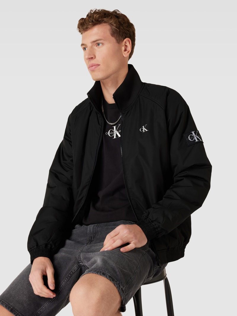 Bomberjacke mit Stehkragen Modell 'HARRINGTON' in black