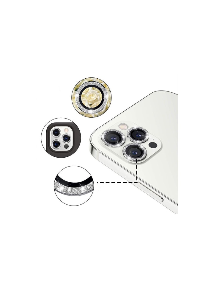 COFI 1453 Lens Shield Glas Kameraglas für iPhone 16 Pro Schwarz Diamond in Schwarz günstig kaufen onesize
