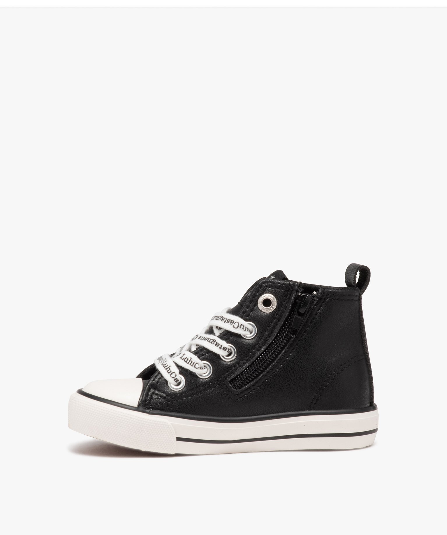 Baskets fille mid-cut unies à zip et à lacets - LuluCastag... noir | GEMO