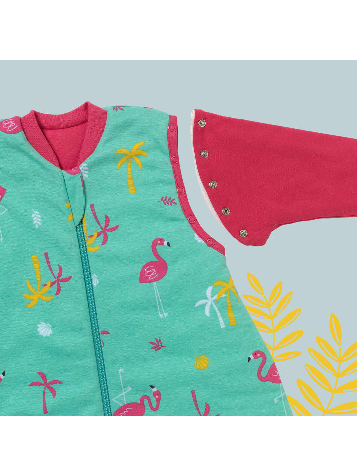 Schlummersack Bio Schlafsack mit Füßen und umklappbaren Bündchen 2.5 TOG in Pink günstig kaufen