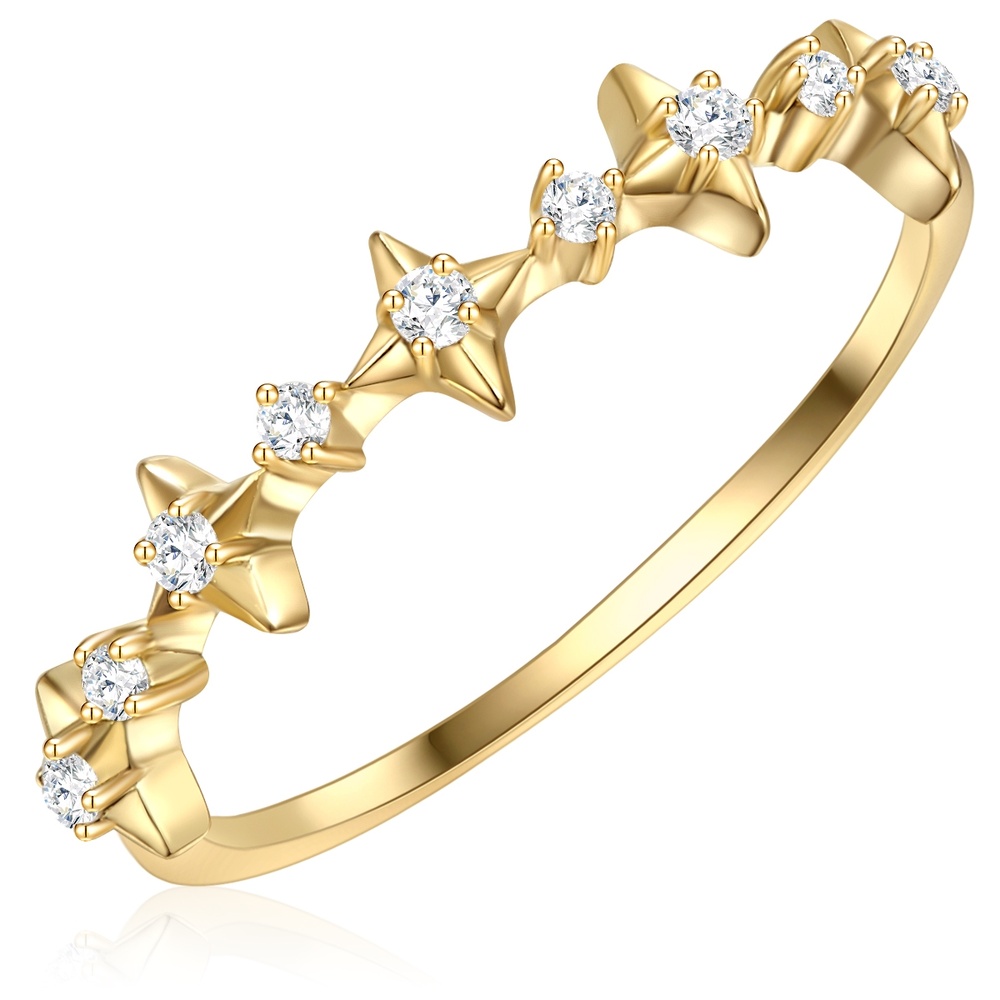 Glanzstücke München Bague en argent Argent sterling Oxyde de zirconium (CZ) en Or jaune Bague