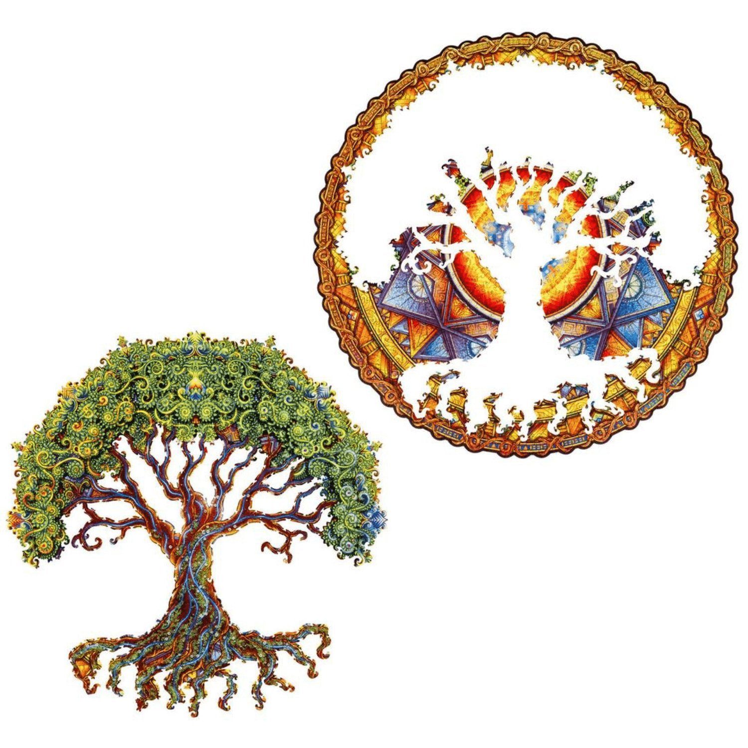 Unidragon Puzzle Unidragon Mandala Puzzle Tree of Life Holzpuzzle, 200 Puzzleteile