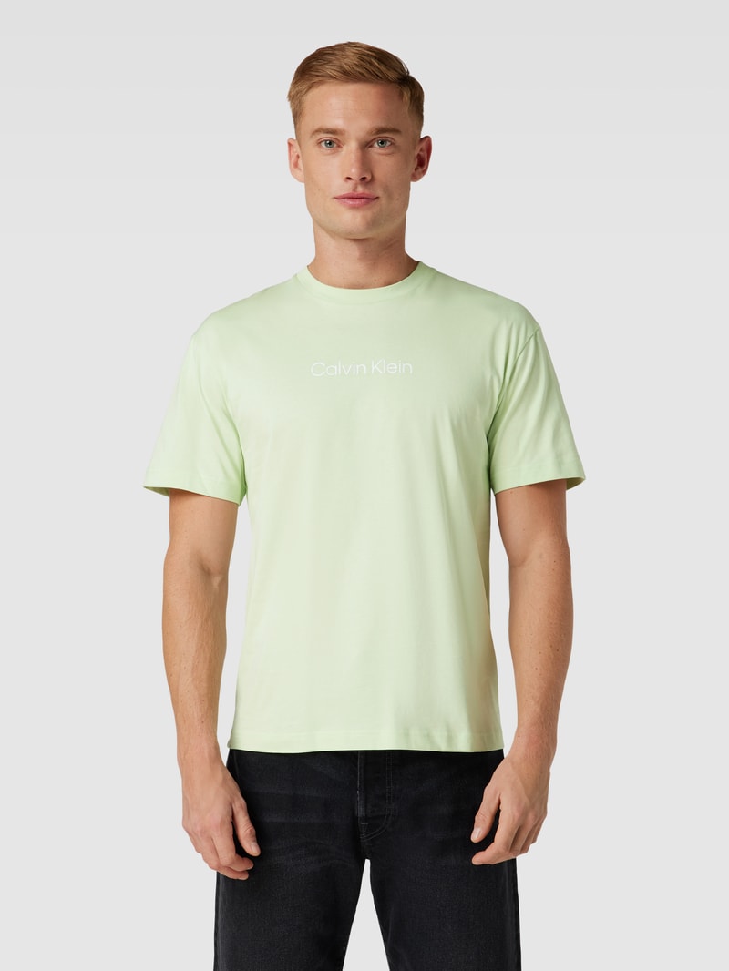 T-Shirt mit Label-Print Modell 'HERO' in neon grün