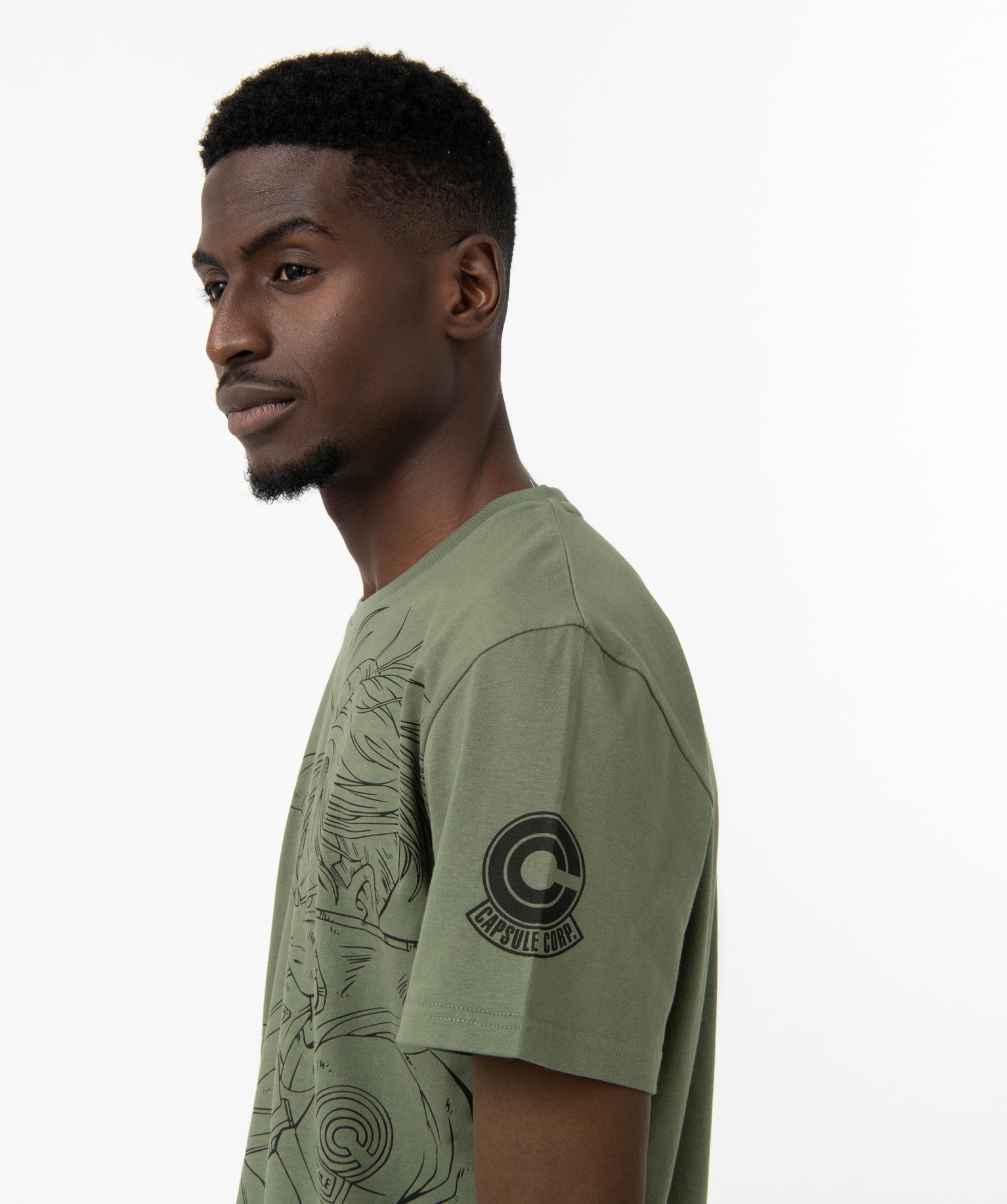 Tee-shirt à manches courtes imprimé homme - Dragon Ball Z kaki | GEMO