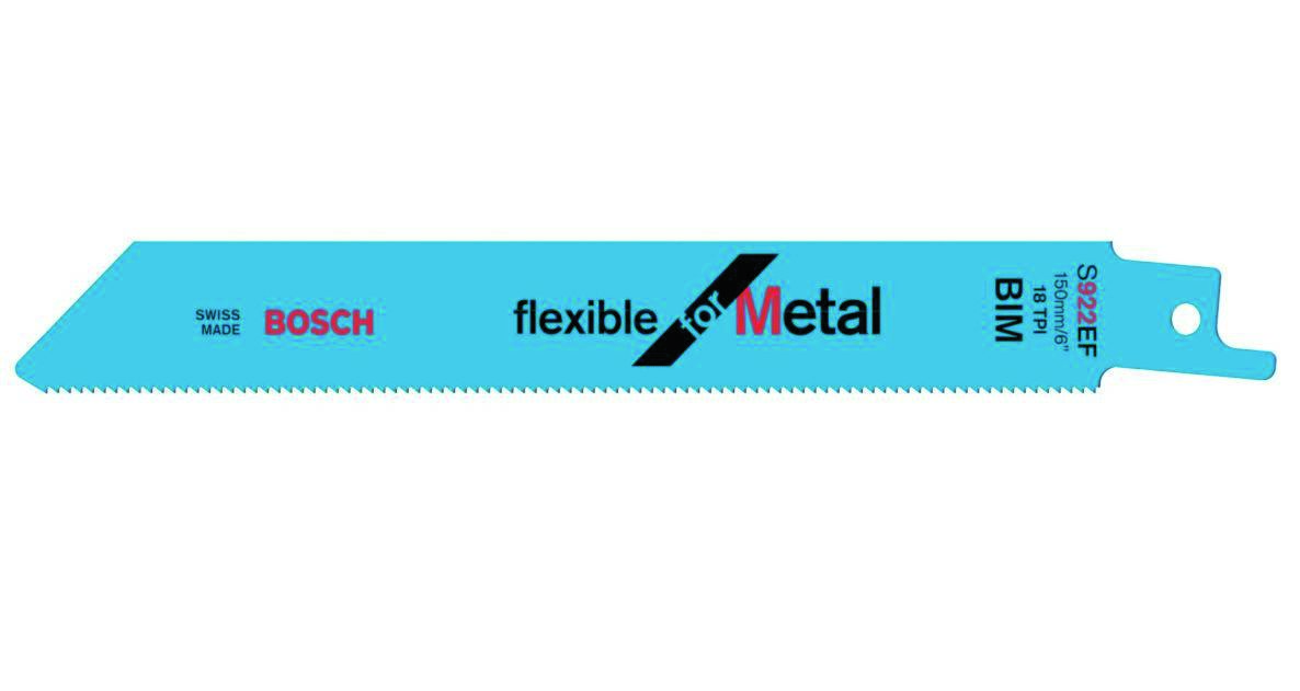 Bosch Blue Accessories 2608657551 S922EF Flexibles Säbelsägeblatt für Metall, 150 mm, 25 Stück