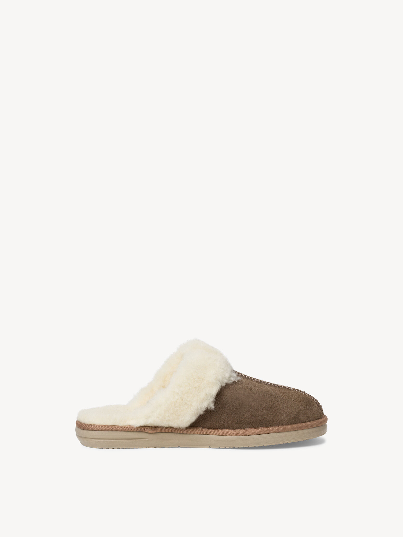 Pantoufle en cuir - beige