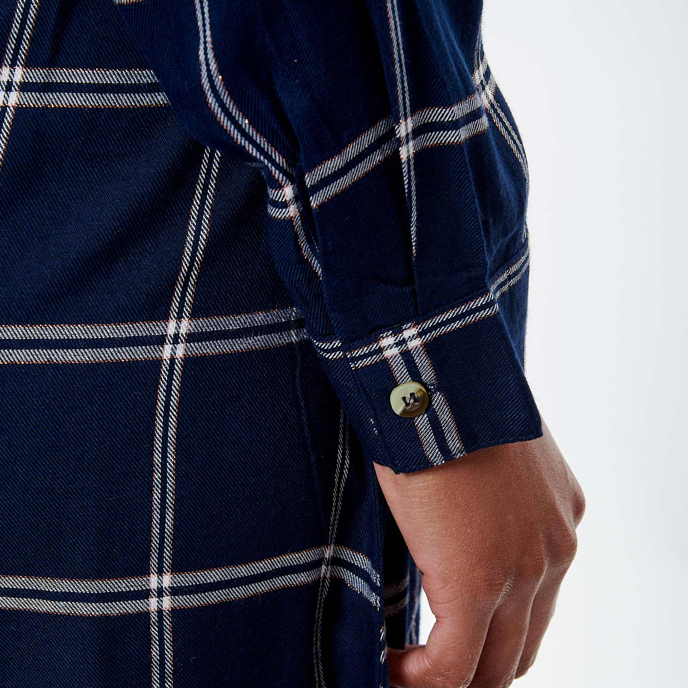 BLAIR  Robe chemise à carreaux bleu marine femme