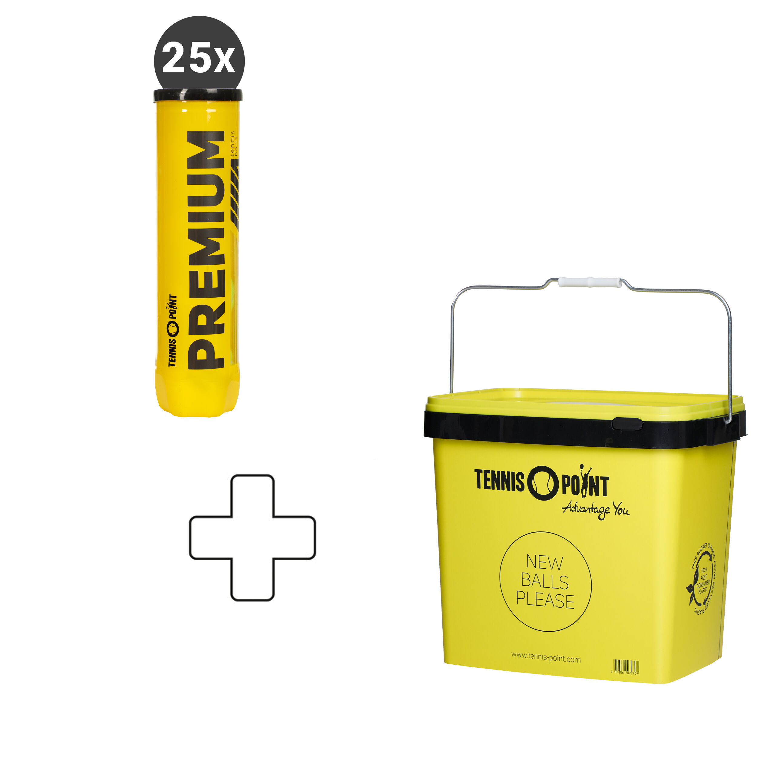 25 X Premium 4er Dose Plus Balleimer