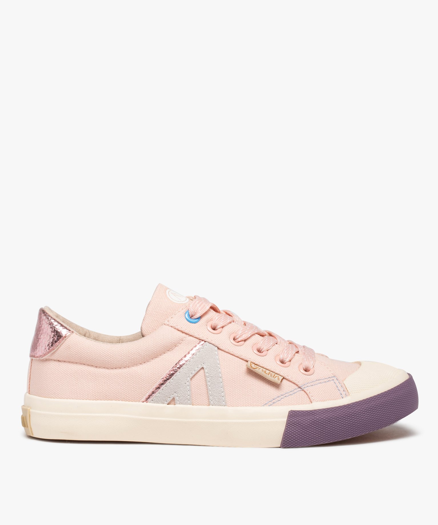 Baskets femme en toile avec coton recyclé – Alma Planète rose | GEMO