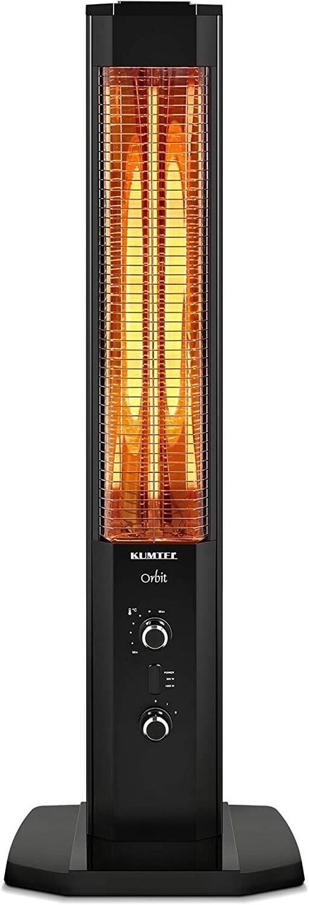 00 Null Null Kumtel Infrarot Stand Heizstrahler Heizgerät Heizung Elektroheizung 1200 Watt Schwarz