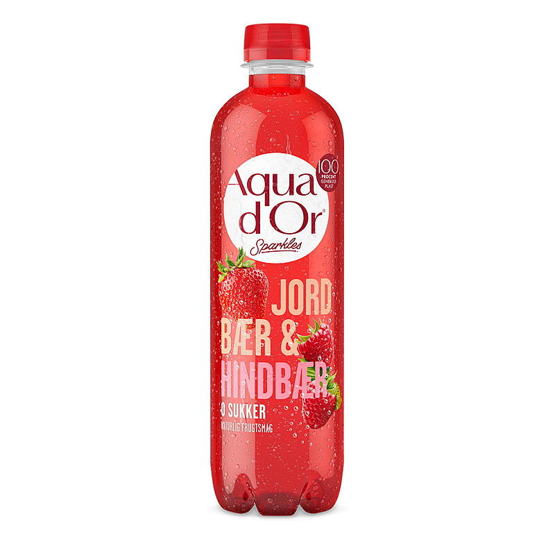 Aqua D`or Sparkles 500 ml jordbær & bringebær  Aqua D`or