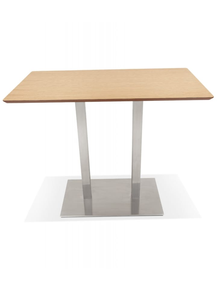 KADIMA DESIGN Stehtisch Holz Metall Kombination | Bar Tisch mit Naturholzplatte in Beige günstig kaufen
