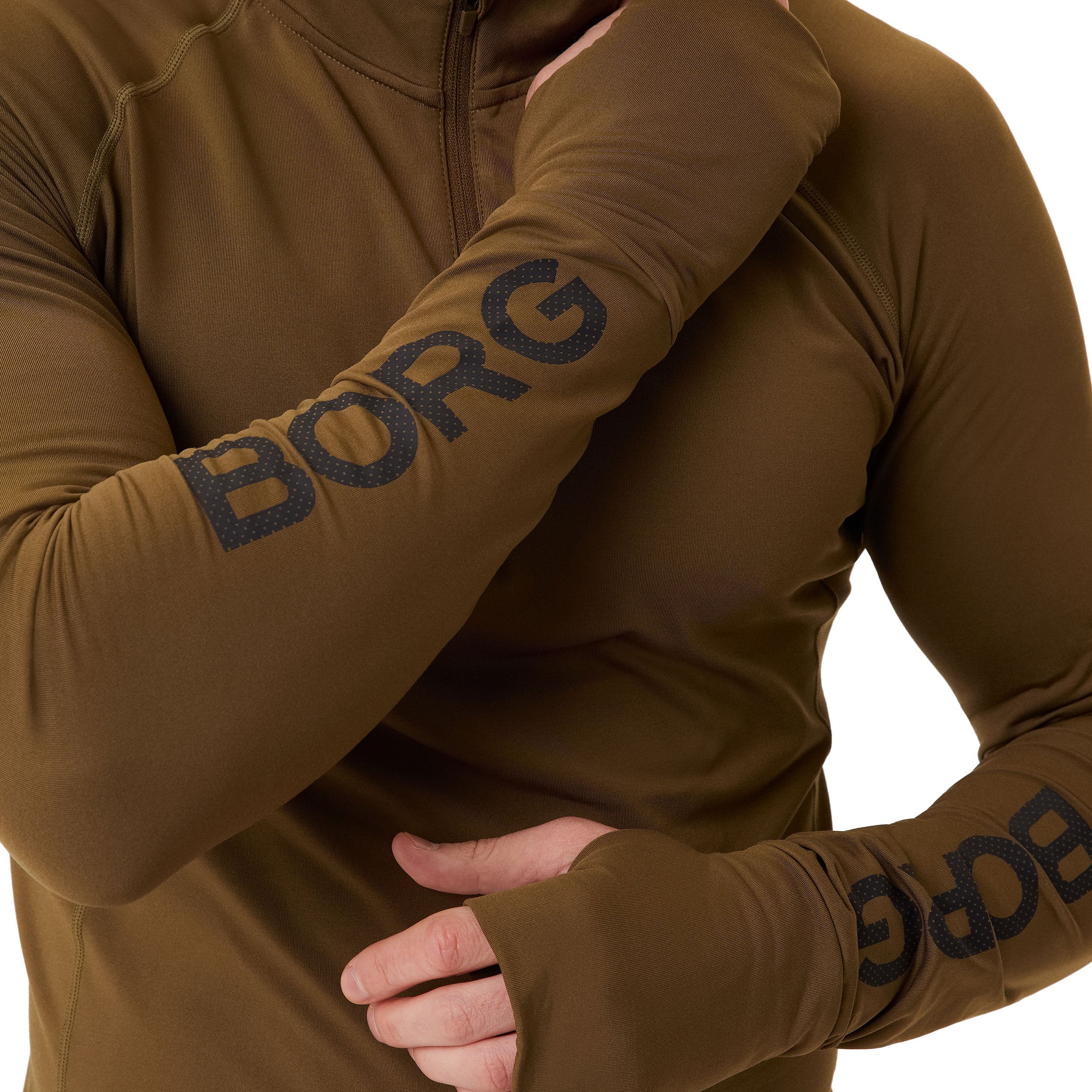 Borg 1/4 Zip Longsleeve Herren - Khaki