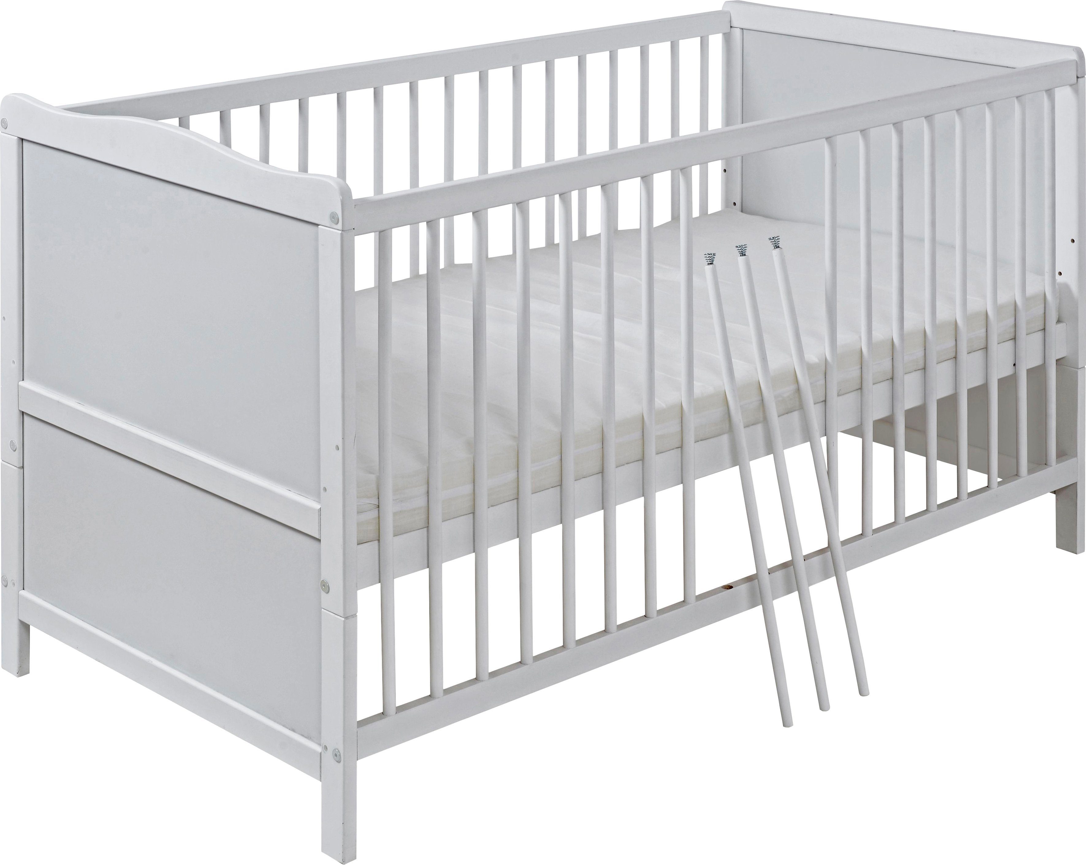 Lüttenhütt Babybett Lüttenhütt Joris, 70/140 cm, umbaubar zum Juniorbett