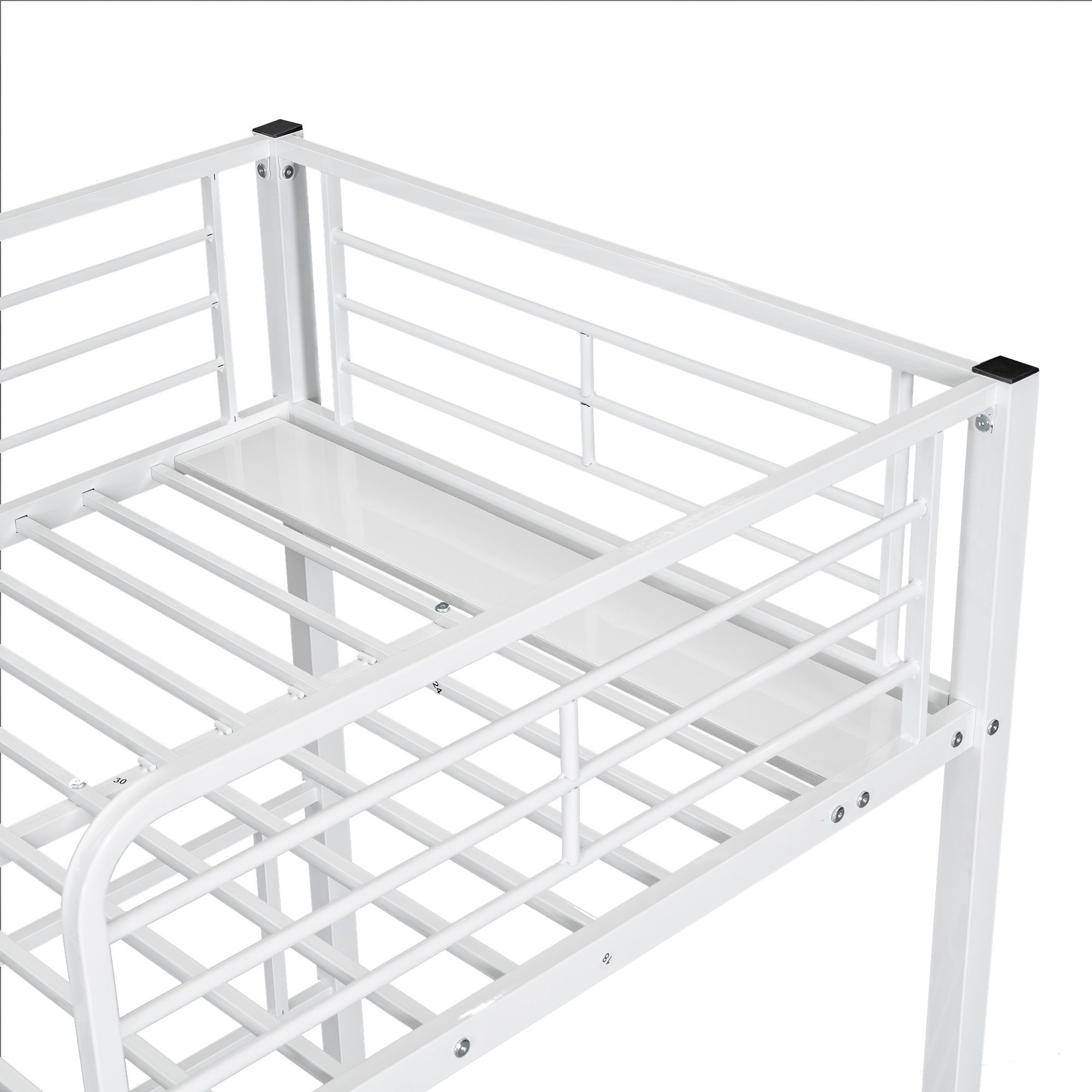 Flieks Etagenbett, Dreierbett Kinderbett Metallbett mit Leiter 90x200cm*3