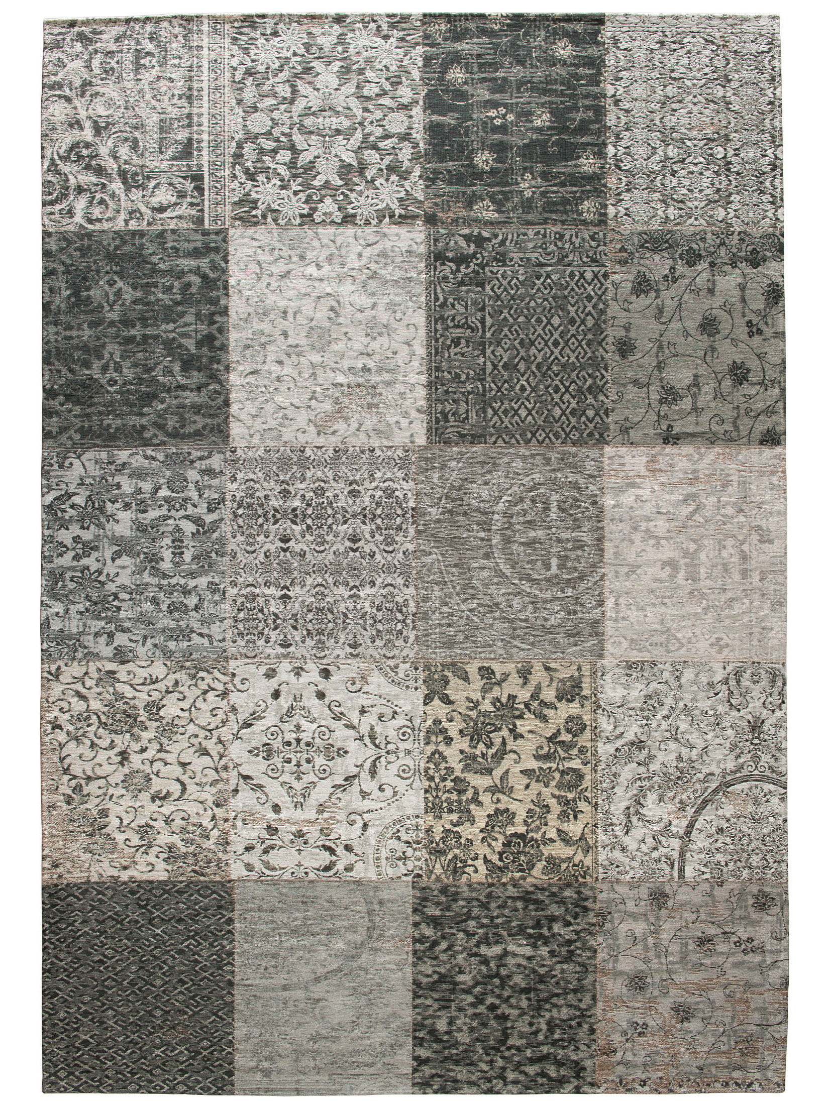 Vintage Collage Vintage-Teppich, Schiefer