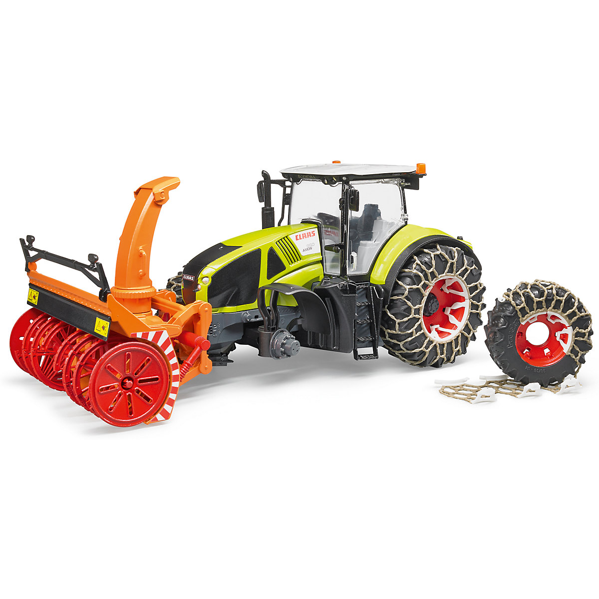 Claas Axion 950 mit Schneeketten und Schneefräse 1:16