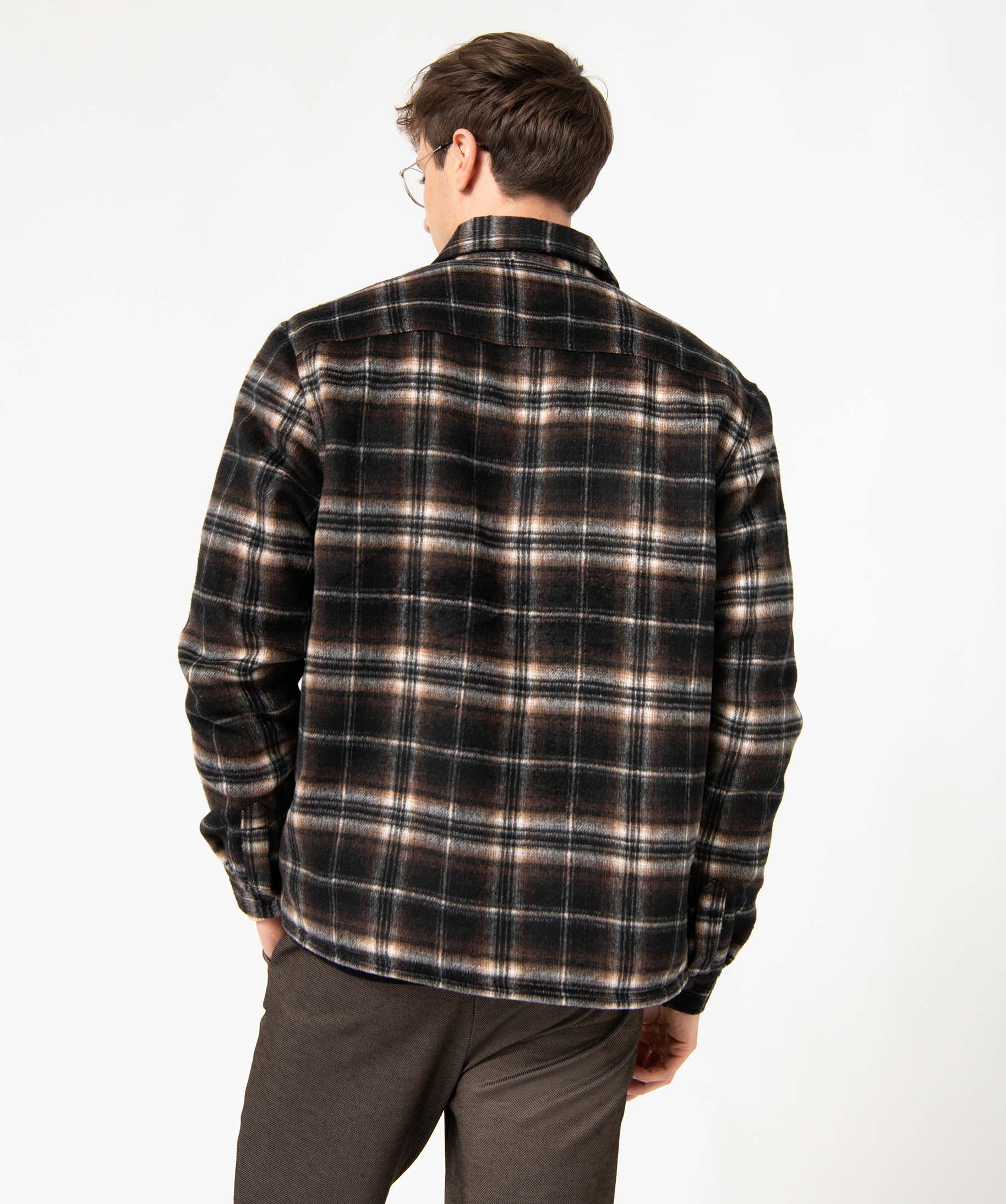 Surchemise homme à carreaux doublée sherpa carreaux | GEMO