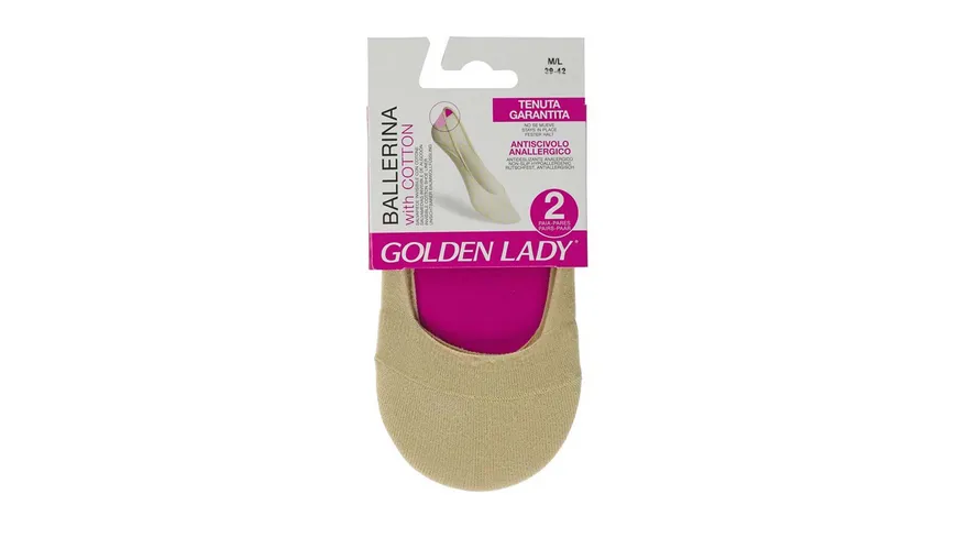 Damen Füßlinge Ballerina 2er Pack haut