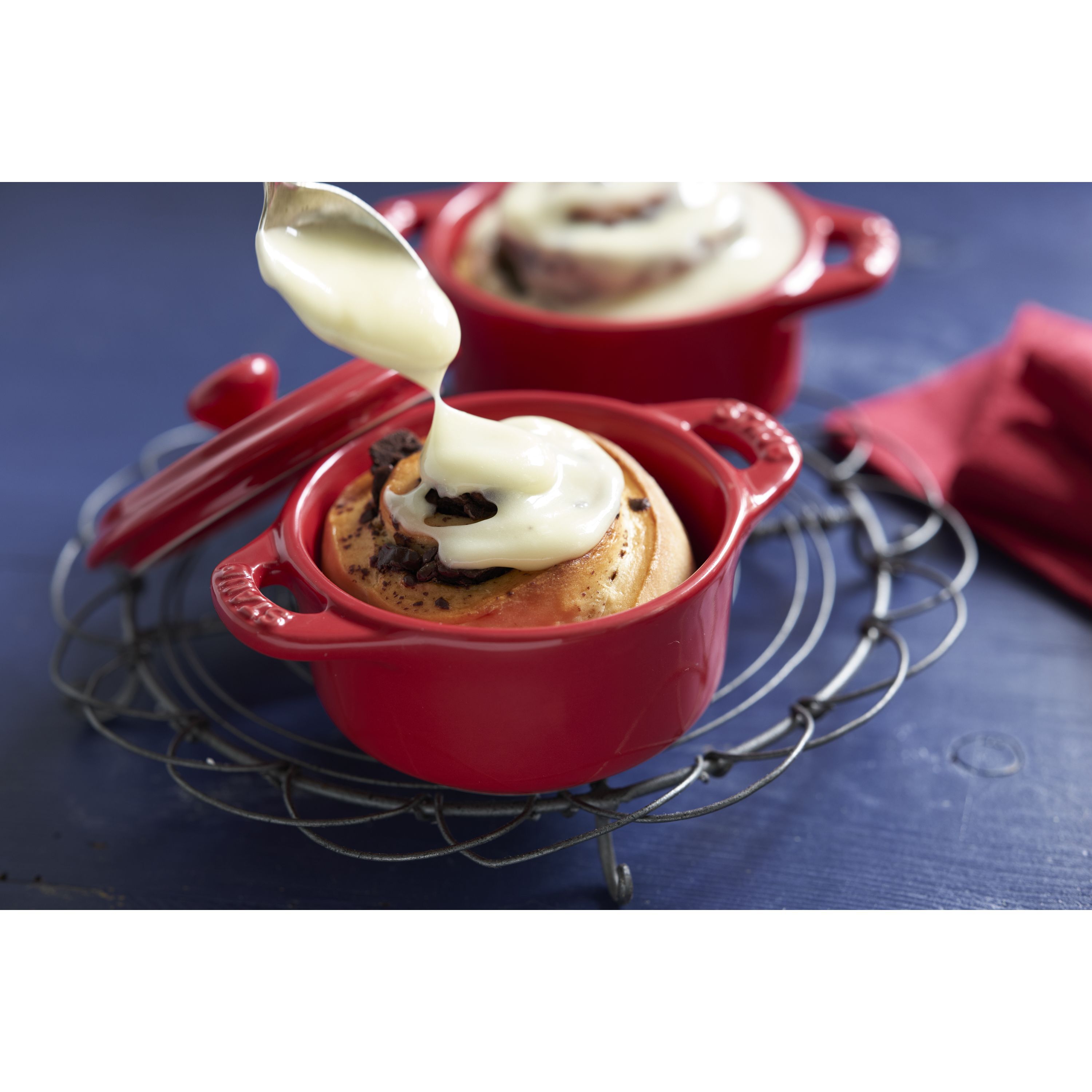Cocotte Set 4-tlg, rund, Kirsch-Rot, Keramik