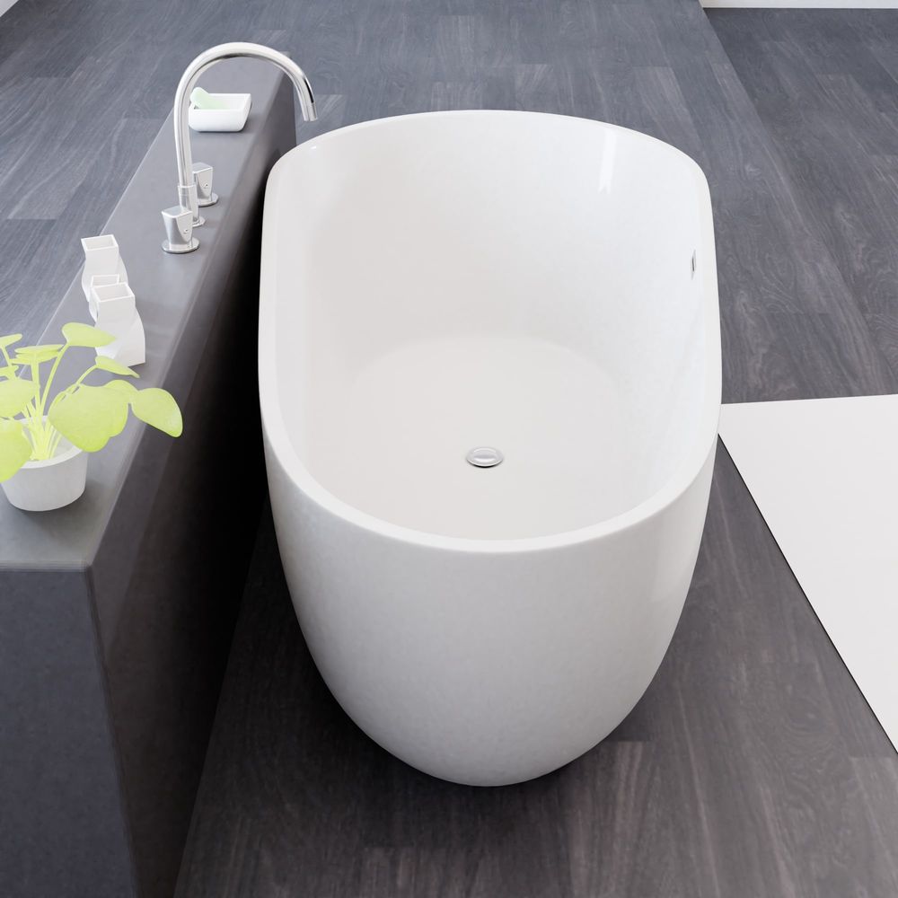 TroniTechnik Freistehende Badewanne Acrylbadewanne Standbadewanne Dia 170cm x 80cm x 58cm