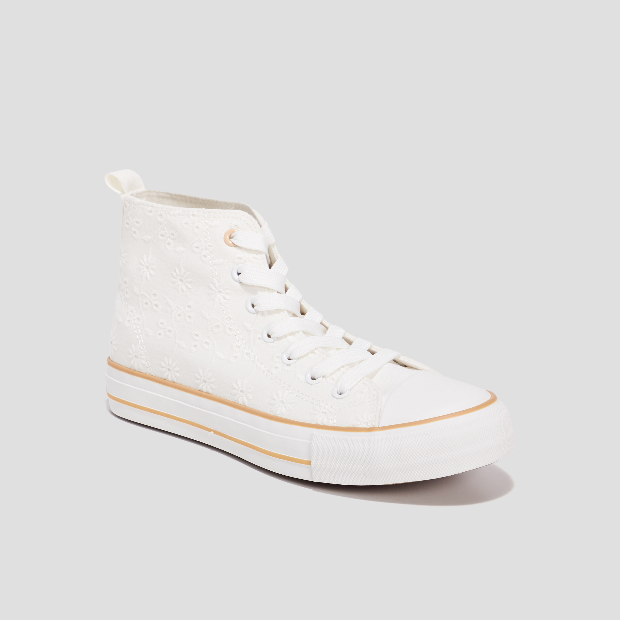 Baskets montantes en toile Creeks ivoire femme | La Halle