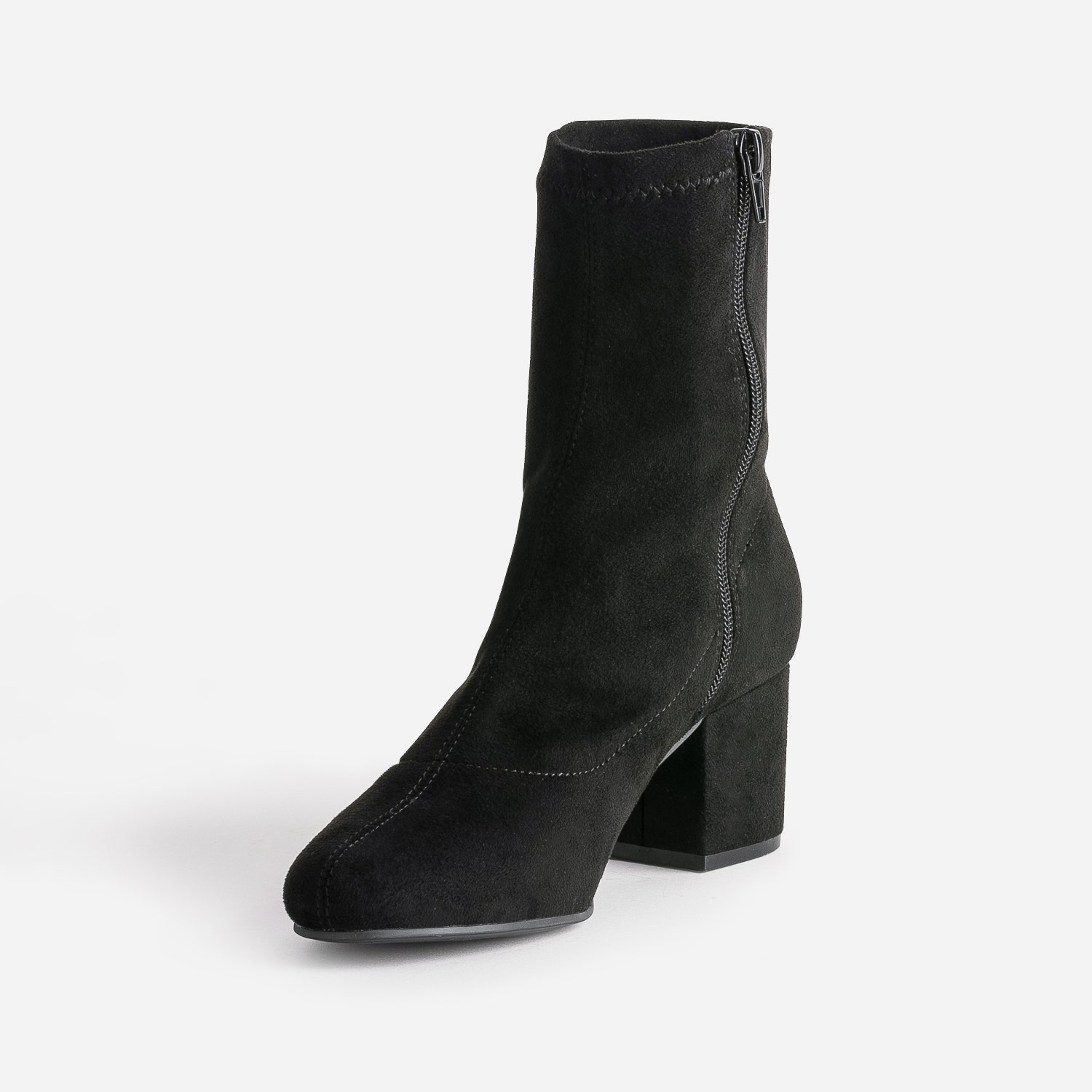 Boots noir éco-conçu en textile suédé