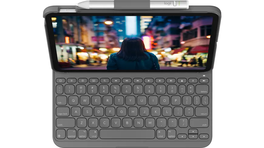 Logitech Slim Folio iPad 10Gen grau QWERTZ